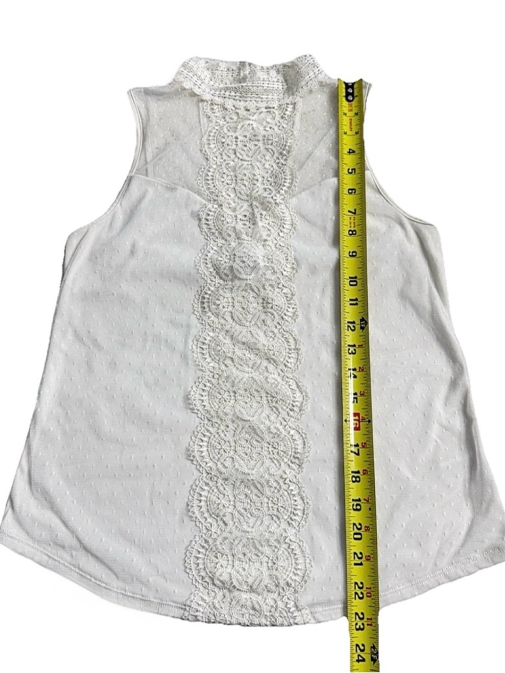 Express Lace Mock Neck Sleeveless Blouse White Size Small - Picture 6 of 7